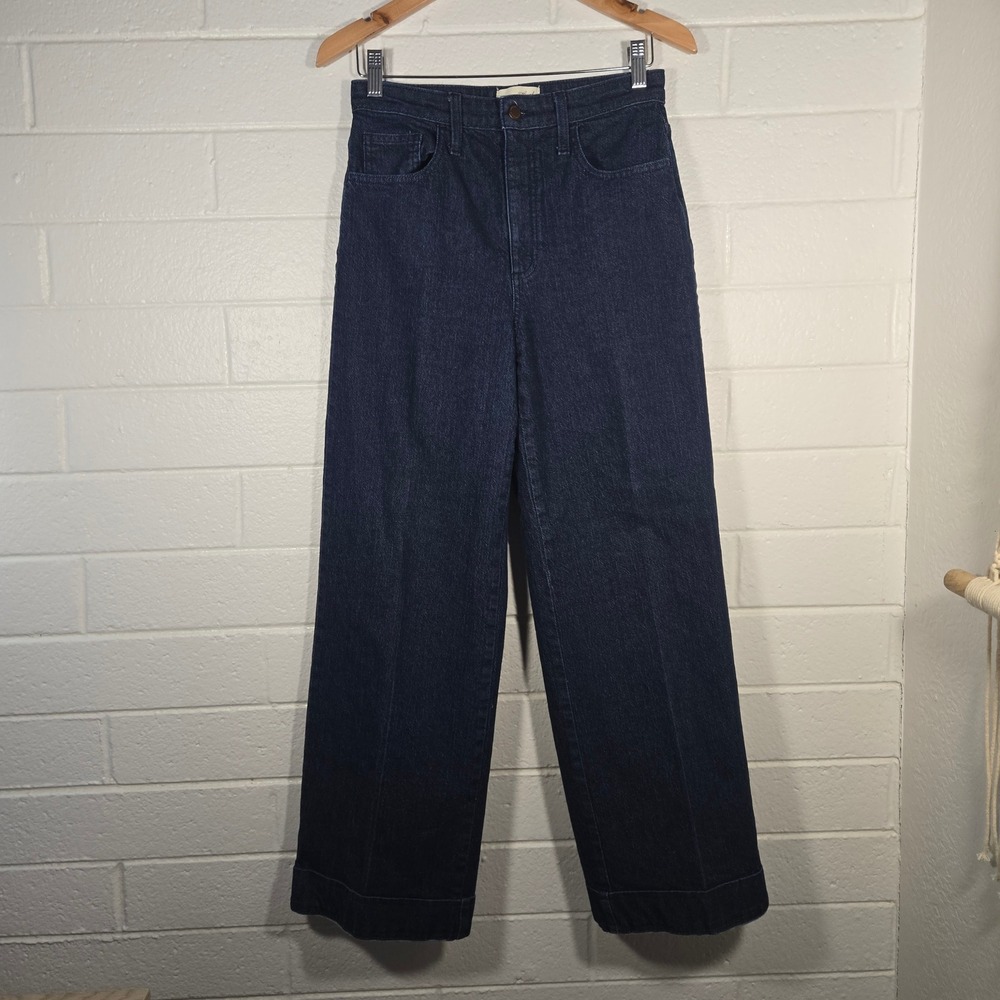 Universal Thread High Rise Wide Leg Jeans 6R Dark‎ Wash Trouser Denim